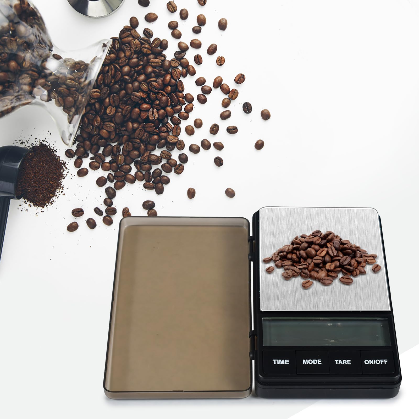 Kaffeewaage mit Timer und elektronische Küchenwaage für Lebensmittel, Kaffee, Schmuck, Medizin 5