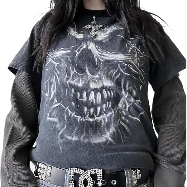 Y2k Grunge Shirts Women Aesthetic Vintage Long Sleeve