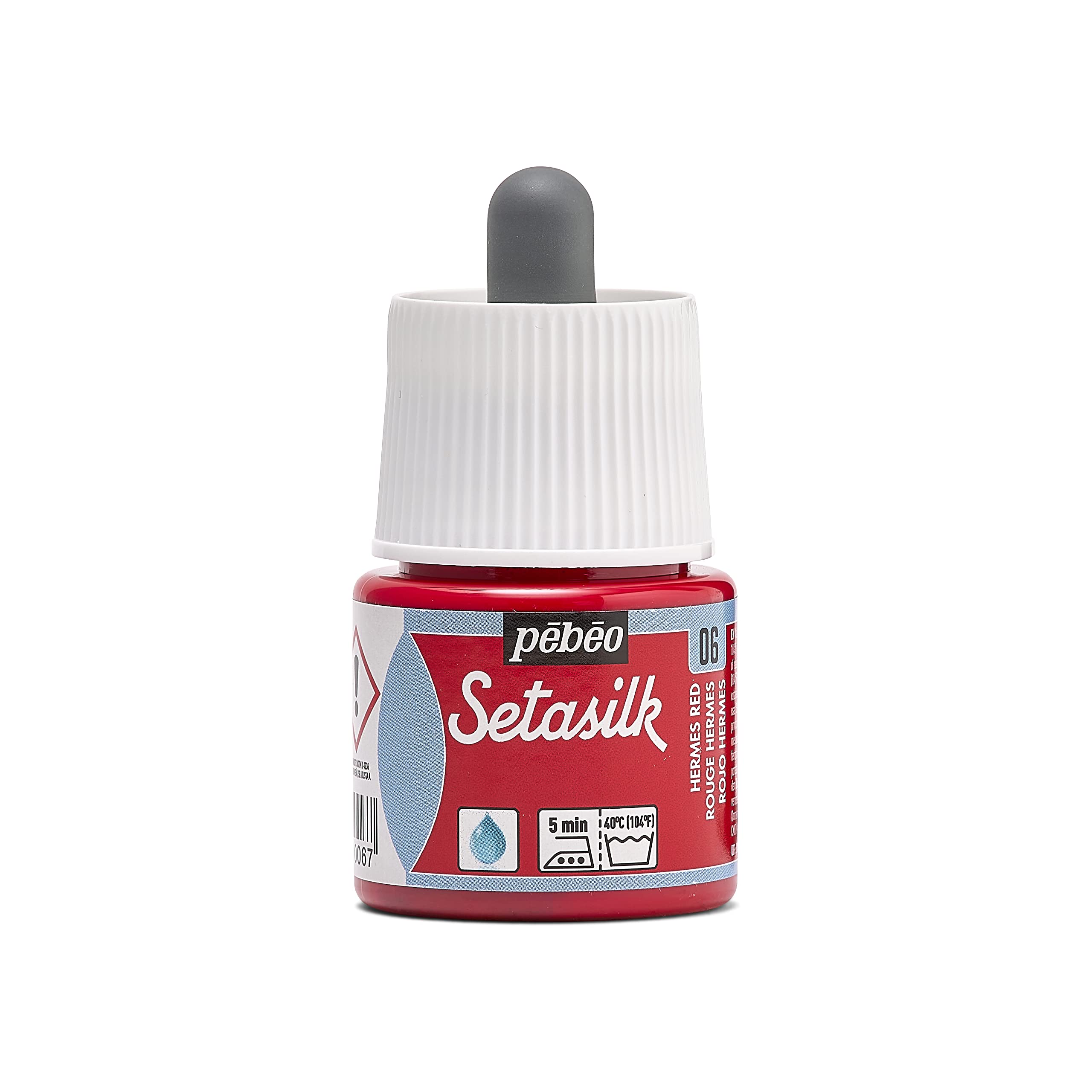 Pébéo - Setasilk Hermes Red 45 ml Bottle - Silk paint - 45 ml Pipette cap bottle - Hermes Red