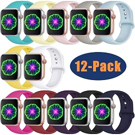 Laffav Compatible with Apple Watch Band 42mm 38mm 40mm 44mm,Silicone Replacement Band Compatible with Apple Watch Series 4/3/2/1