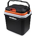 AooDen Electric Car cooler and Warmer, 26 Quart Capacity, Thermoelectric Iceless Cooler for Travel, Camping, Vehicles, Truck, Home - 12V/24V DC and 120V AC (Black & Orange)
