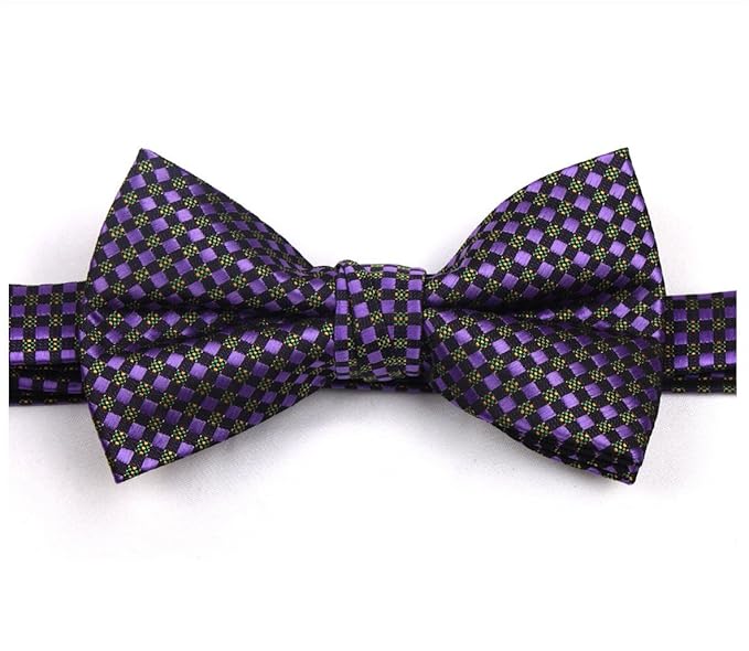 Dha1 Fashion Chambray Clip On Bow Ties Purple Holiday Amazon In Clothing Accessories