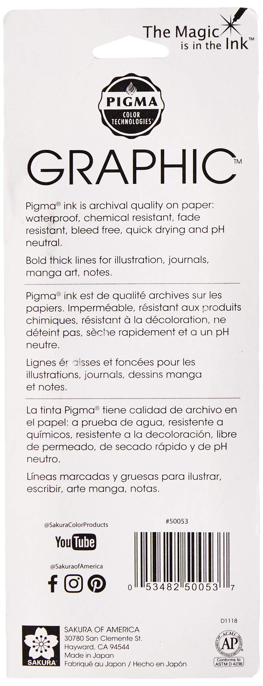 SAKURA Pigma Graphic Pen 1mm Blk 3pc