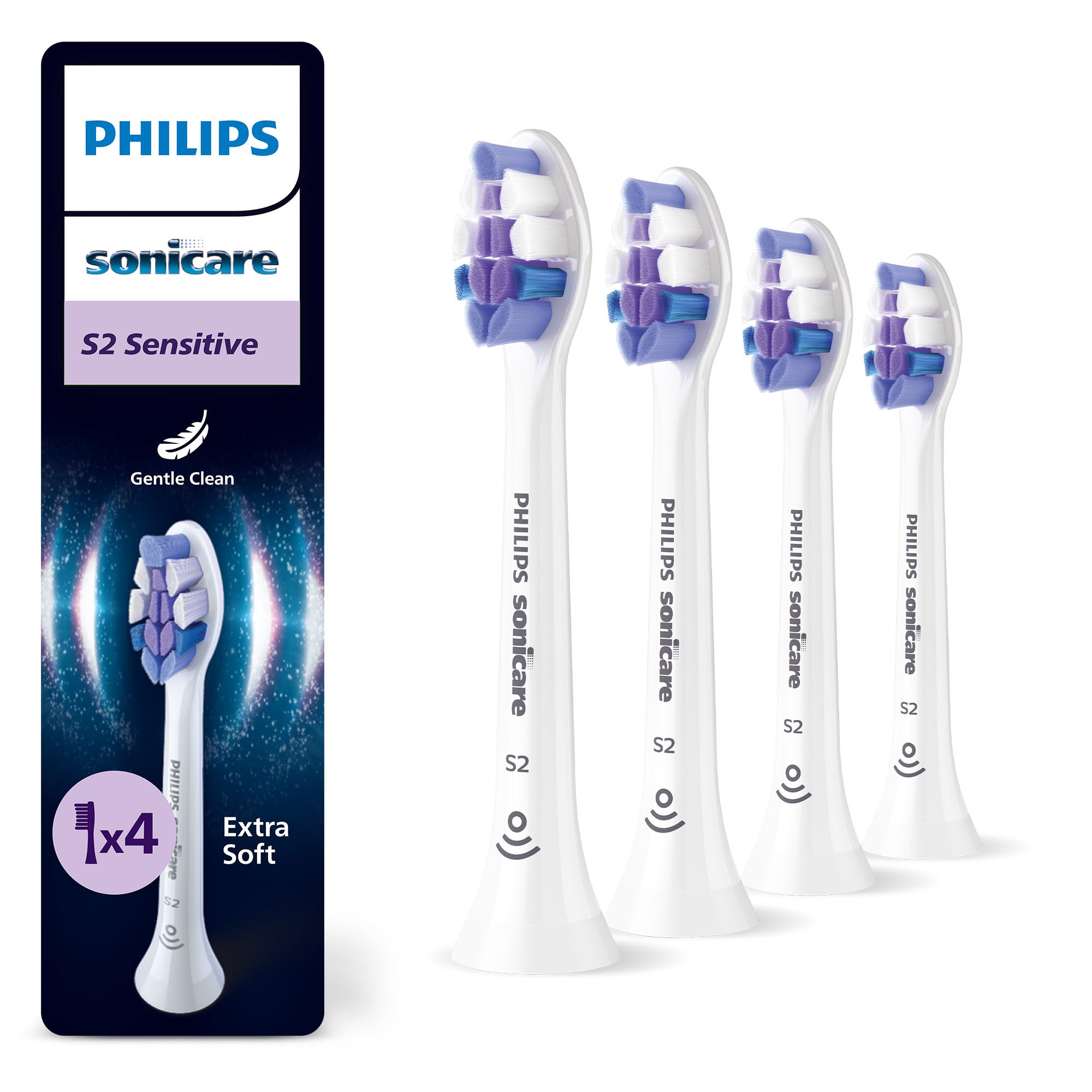 Philips Sonicare S2 Sensitive 4-Pack hea...