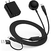2 in 2 Samsung Watch8 Classic Magnetic Travel Charger Cord with Dual Port Fast Charging Block, 6FT Galaxy Portable Smart WATCH and Phone Charger for Galaxy Watch8/7/Ultra/6/6Classic/5 Pro/5/4, S25 S24