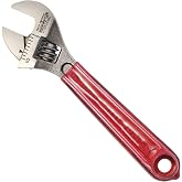 KLEIN TOOLS D506-4 4-Inch Adjustable Drive Wrench | High Polish Chrome Finish and a Plastic Dipped Handle