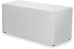 Gee Di Moda Fitted Tablecloth - 72 x 30 Inch White Fitted Table Cloth for 6 Foot Rectangle Table - Heavy Duty Washable Fabric - for 6 Ft Buffet Table Holiday Party Dinner Wedding & Trade Show