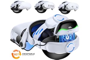 NINXGLOY Hot-Swappable Battery Head Strap for Quest 3/Quest 3S/ Quest 2, 6700mAh Magnetic Battery for Extra 2-3H Playtime, Comfort VR Headstrap Reduce Pressure, Enhanced Balance, for Oculus Head Strap