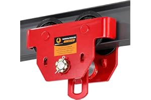 BEAMNOVA I Beam Trolley 3 Ton Manual Adjustable for I-Beam Flange Width 3.66" to 8.46", Overhead Push Beam Trolley Heavy Duty Dual Side Wheels, for Garage Hoist for Straight Curved I Beam