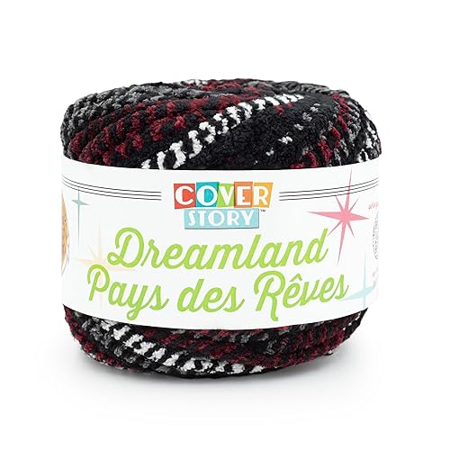 Lion Brand Yarn Cover Story Dreamland, Blanket Yarn, Black Cherry, 1 Pack