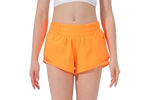 Aurefin Girls Athletic Shorts, Lightweight Running Shorts for Teen Girls Kids Sports Active Short with Zip Pocket and Elastic