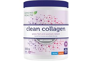 Genuine Health Bovine Clean Collagen Powder, 50 servings, 500g tub, 10g collagen per serving, Natural joint, skin, hair, nail