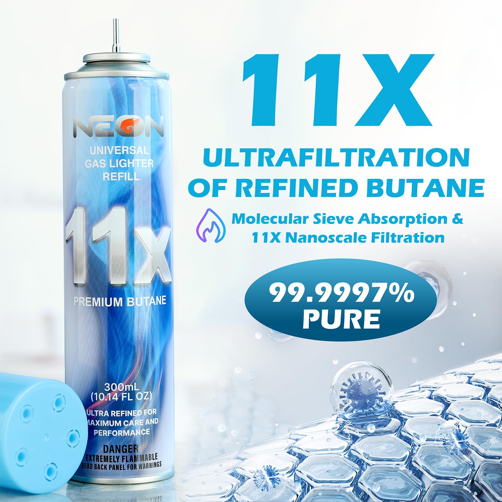 Neon 11 Mua NEON Butane Fuel Refill, 11X Ultra-Refined, 300ml Premium Lighter ...