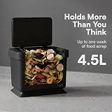 Tydi 4.5L Food Waste Bin with Press Button Lid Black Kitchen Compost Caddy view 3