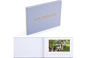 Eternal Love : Our Wedding Video greeting Card Book - Luxury Linen Bound Album with 7” Display, 4GB Memory, Rechargeable Battery. Cherish Every Moment - JTRF (Purple)