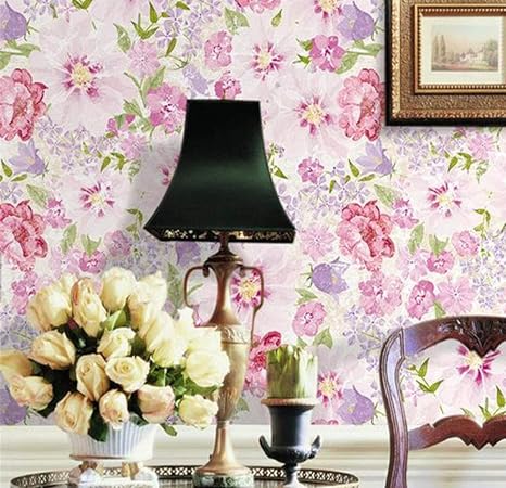 Amazon Co Jp Sunkuxc カスタム3dアメリカのヴィンテージの花の壁紙カントリースタイルの葉壁壁画用リビングルーム背景壁家の装飾絵画 200x140cm Diy 工具 ガーデン