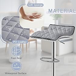 VECELO Adjustable Bar Stools Set of 2, Bar Height