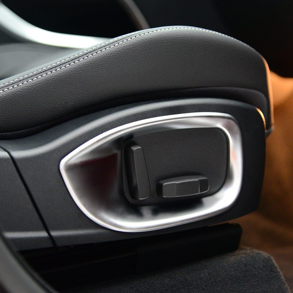 2pcs ABS Matte Chrome Interior Accessory Car Seat Adjustment CoverTrim XE/F-Pace/XFL/XF X761 (Matte silver)