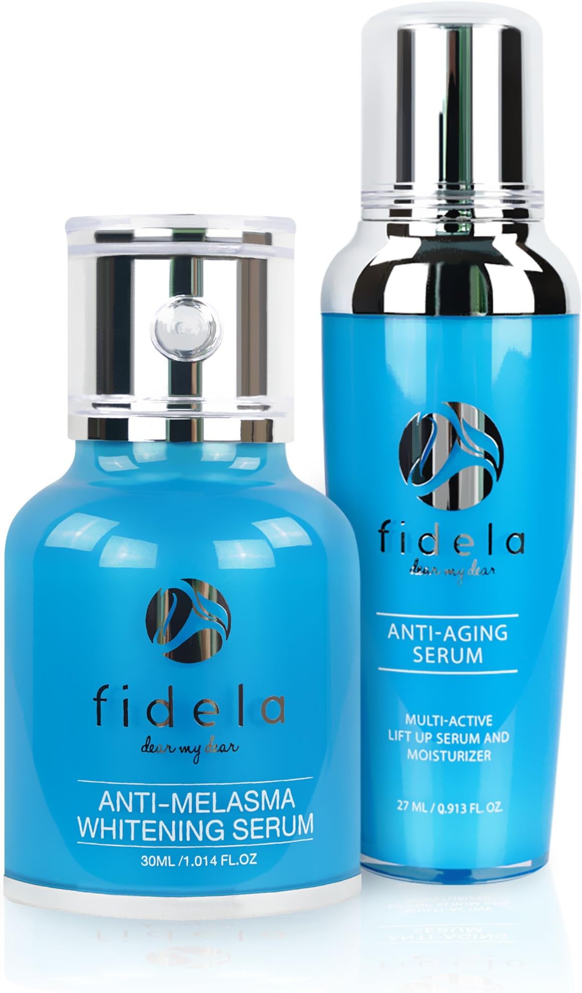 FIDELA ANTI AGING SERUM 27ML. + ANTI-MELASMA 30ML ANTI WRINKLE SMOOTH FIRMING SKIN NATURAL 100% FROM SWITZERLAND FRANCE, KOREA,DERMSCAN ASIA.[GET FREE TOMATO FACIAL MASK]