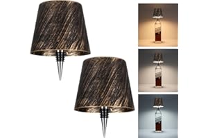 MEBARAUL 2 Pack 3600 mAh Wine Bottle Lamps, 2025 New 3 Color Rechargeable Wireless Bottle Lamps, Bottle Lamp Kit for Liquor Bottles with Touch Dimming for Parties, Restaurants & Home Decor (Bronze)