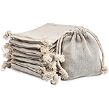 calary 50pcs Double Canvas Drawstring Bag Cotton Pouch Gift Sachet Bags Muslin Bag Reusable Tea Bag 2.75x4 Inch