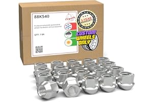 Wheel Accessories Parts 20 Pcs 7/16"-20 Thread Open End Bulge Acorn 21mm 0.84" Long Lug Nuts Zinc 3/4" 19mm Hex Fits Many Classic Chevrolet, Buick, GMC, Pontiac Vehicles