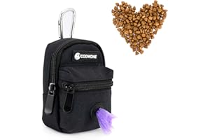 COOWONE Dog Treat Pouch Dog Poop Bag Holder for Leashes, Pets Snack Container With Inner Small Bag, Puppy Supplies Perfect for Training and Walking - Hands Free Dog Waste Bag Dispenser -Dog Travel Accessories