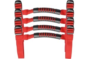 Bentolin 4 x Roll Bar Grab Handles Grip Handle Red Holder Compatible with Jeep Wrangler Accessories 1987-2021 YJ TJ LJ JK JL Sports Sahara Freedom Rubicon X & Unlimited