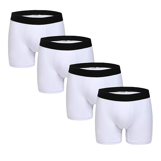 ZLYC Herren Classic Cotton Boxershorts Turnhose Unterwäsche 4Pack