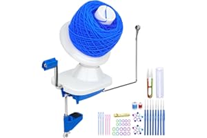 UZECPK Yarn Winder, Yarn Ball Winder for Crocheting with 40 PCS Stitch Markers Metal Handle and Tabletop Clamp 4 Ounce Capacity, Easy to Set Up and Use for Yarn Storage