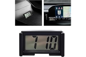 CCHRN Mini Digital Clock for Car Dashboard, Clear LCD Display Car Dashboard Digital Clocks with Self-Adhesive Bracket, Batter