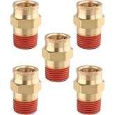 HASAOMOI Brass DOT 5/8" Tube x 1/2" NPT Thread Union Push in Fittings 5PCS | DOT Approved Quick Push to Connect Fittings, Air Brake Air Compression Straight Union for Nylon Hose for Truck Trailers