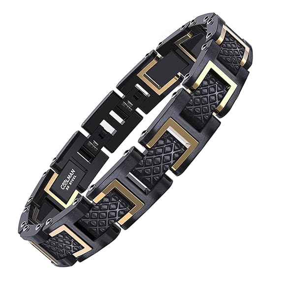 COOLMAN Herren Armband Edelstahl Armbänder für Männer Größe einstellbar 20-22 cm, Rennlegende-Serie