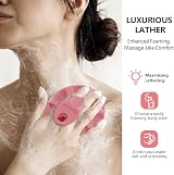 BEAUTAIL Silicone Body Scrubber Pink, Gentle Exfoliating Shower Brush with view 3