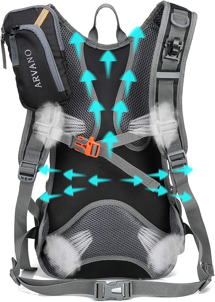 Arvano Hydration Backpack with 2L Water Bladder & Rain Cover, Lightweight Waterproof Cycling Rucksack for Hiking Running - Image 5