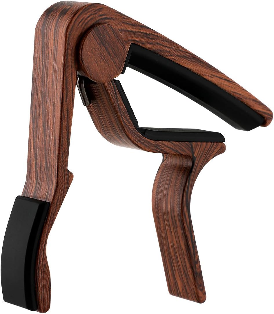 Guitar Capo，Acoustic Guitar Accessories，Rosewood Color Aluminum Metal Universal Guitar Capo for 6 String Acoustic Guitar, Electric Guitar,Classical Guitar,Bass,Ukulele,Mandolin,Banjo