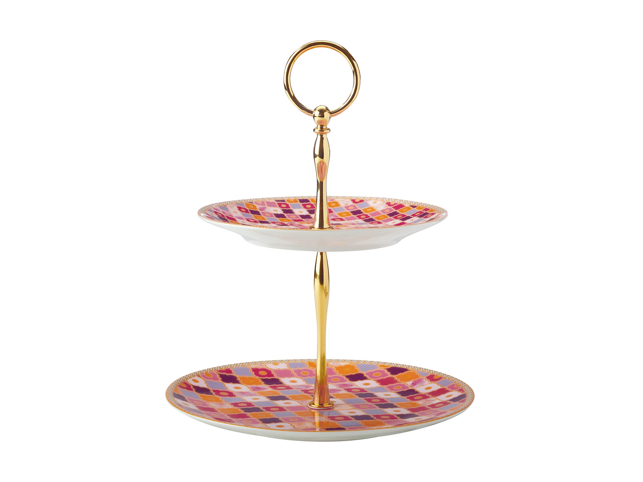 Maxwell & Williams Teas & C’s Kasbah Cake Stand in Gift Box, Porcelain, Rose, 2 Tiers