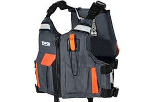 VEVOR Life Vest for Watersports (PFD), Life Jacket with Waterproof Nylon & 80N Buoyancy, Life Vest/Jacket for Any Water Activity-Fishing, Kayaking, Surfing and More, Men and Women