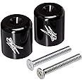 Black "Hayabusa" Logo Engraved Bar Ends Weights Sliders - Compatible with Suzuki Hayabusa GSXR 600 750 1000 and More! (1989-2013)