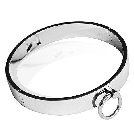 Agoky Unisex Halskette Choker aus Edelstahl mit Buchstabe M Halsreif aus Stahl Metall Halsband breit abschließbar