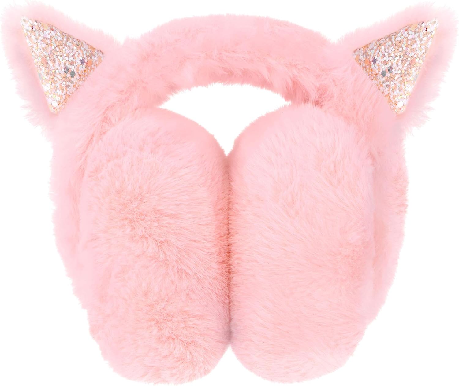 Simplicity Winter Earmuff Women's Soft Plush Foldable Cat Ear Warmers, Pink at  Women’s Clothing store