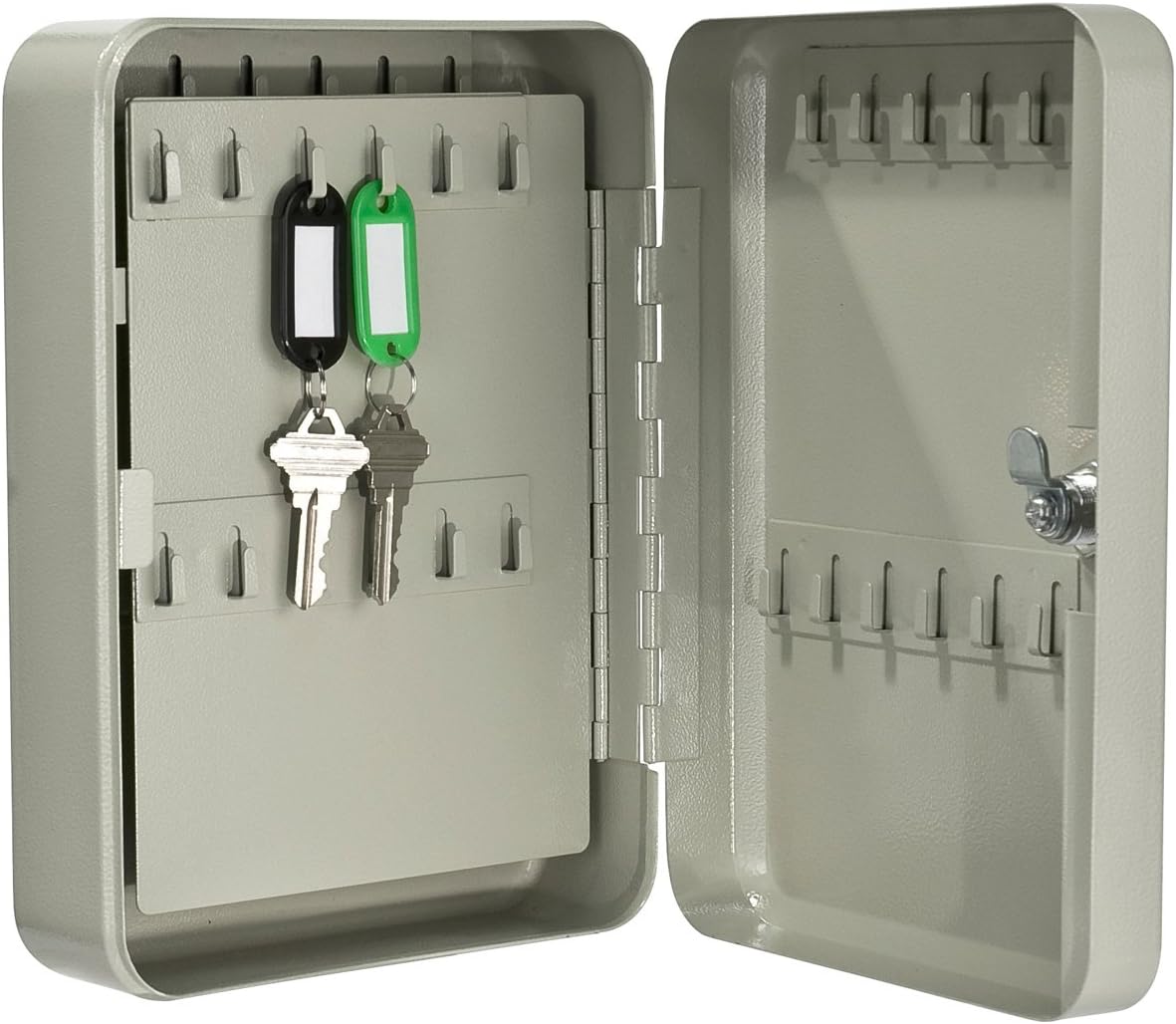 BARSKA 50 Keys Adjustable Grey Key Lock Box with Glass Door Safety & Security Lock Boxes