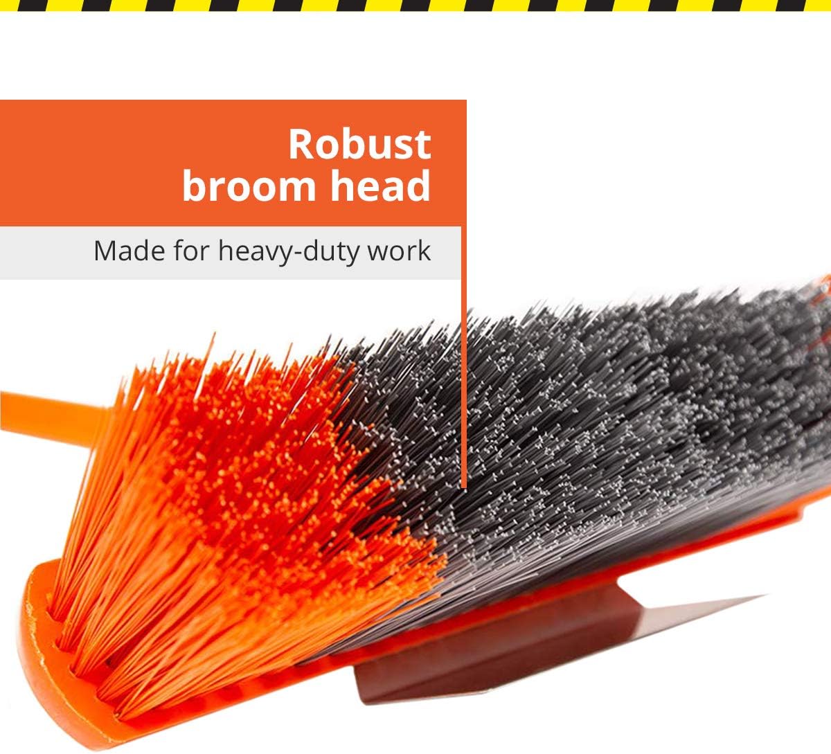 BLADE SWEEP - Push Broom Outdoor - Garage Broom - 18 inch Heavy Duty Broom - Industrial Broom - Fiberglass Broom with Stainless-Steel Scraper: Kitchen & Dining