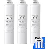 Waterdrop 𝐖𝐃-𝐓𝟑-𝐑𝐂 Replacement Filter 1-Year Combo, Pack of 2 CF Filters and 1 CB Filter, Replacement for 𝐖𝐃-𝐓𝟑-𝐂 Tankless Reverse Osmosis Water Filter System (𝟐*𝐂𝐅 + 𝟏*𝐂𝐁)