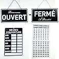 Signe Ouvert, Kit d'heures d'ouverture, Ouvert Fermé Signe, Open Signs for Business, Business Hours Signs, Open Closed Sign k