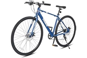 VIRIBUS Hybrid Bikes, 28 inch Mens Bike with Lightweight Aluminum Frame, 700C Bikes for Tall Men, 7 Speed Vintage Retro Hybrid Bicycles for City Commuters, Adult Bike, Male Road Bike for Fitness