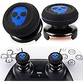 Playrealm FPS Thumbstick Extender & Printing Rubber Silicone Grip Cover 2 Sets for PS5 Dualsenese & PS4 Controller (Ghost Blued)