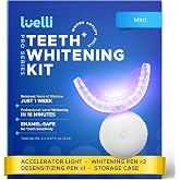 Luelli Teeth Whitening Kit with 35% Carbamide Peroxide - Teeth Whitener for Sensitive Teeth | Enamel Safe - 32 LED Lights - Wireless with Tray and Whitening Gel Pen for Home | Travel (Mint)