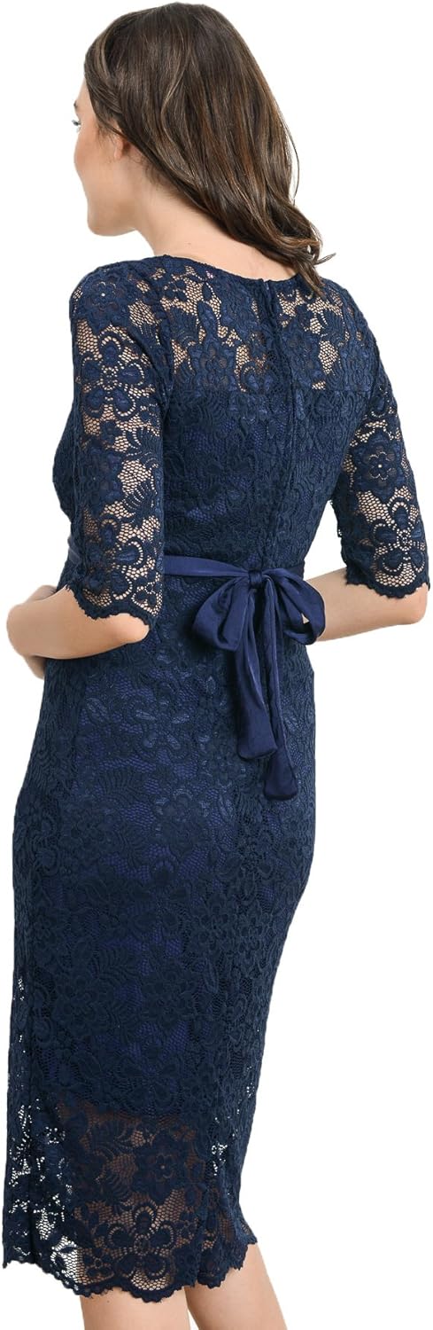 Hello MIZ Women's Baby Shower Floral Lace Maternity Dress at  Women’s Clothing store