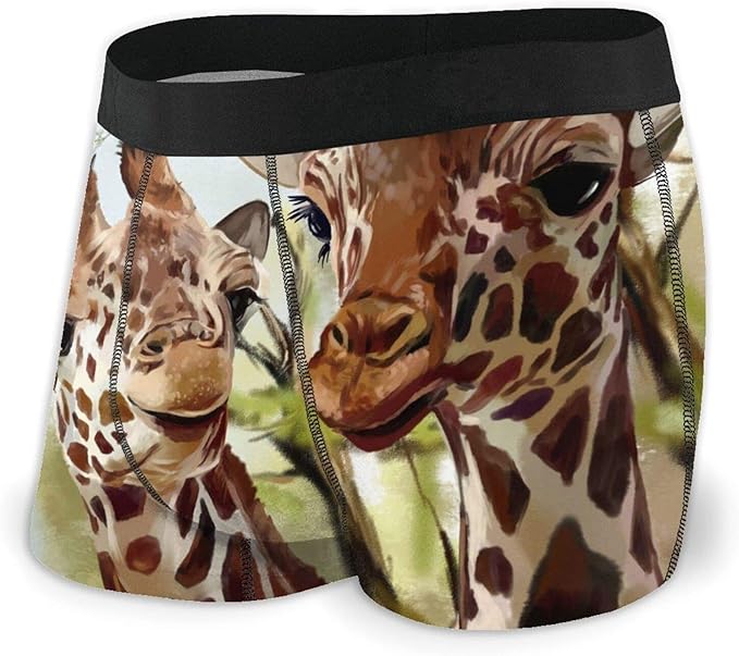 Giraffes Mens Boxer Briefs Comfort Underwear Classic Cool Breathable
